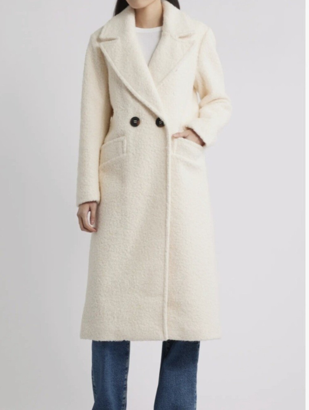 BCBG Max Azria Cream Boucle Teddy Jacket Small $398